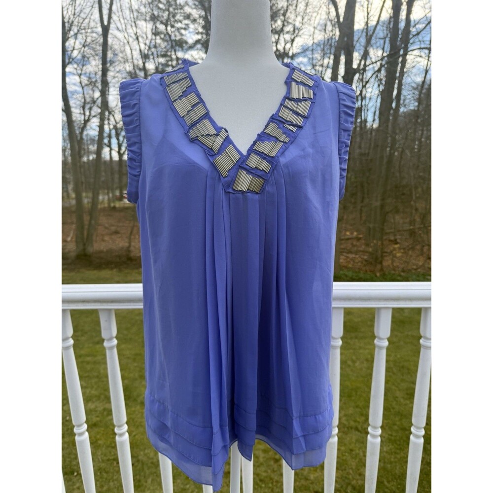 Ted Baker London Periwinkle 2 Pc Embellished Silky Sleeveless loose Top Set 4